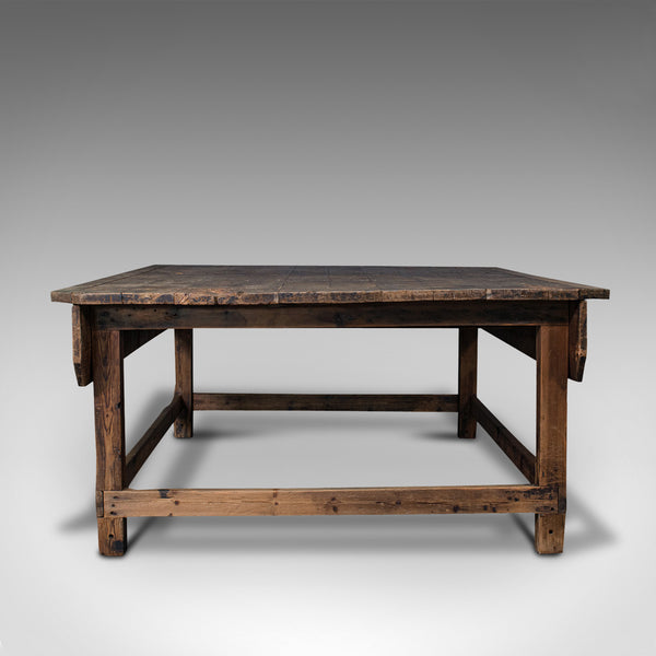 Large Antique Textiles Table, English, Pine, Shop, Retail, Display, Victorian