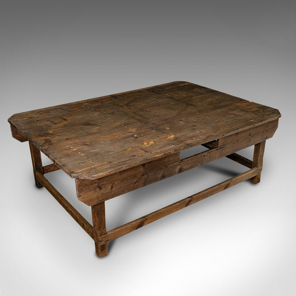 Large Antique Textiles Table, English, Pine, Shop, Retail, Display, Victorian