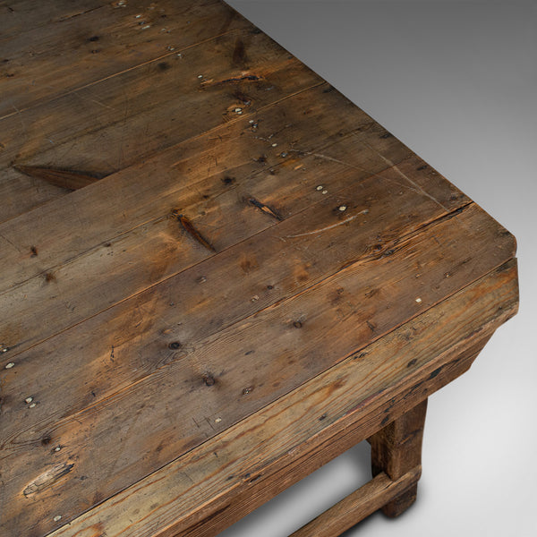 Large Antique Textiles Table, English, Pine, Shop, Retail, Display, Victorian