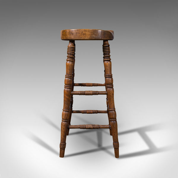 Antique Artist's Stool, English, Beech, Ash, Saddle Seat, Victorian, Circa 1900