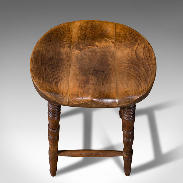 Antique Artist's Stool, English, Beech, Ash, Saddle Seat, Victorian, Circa 1900
