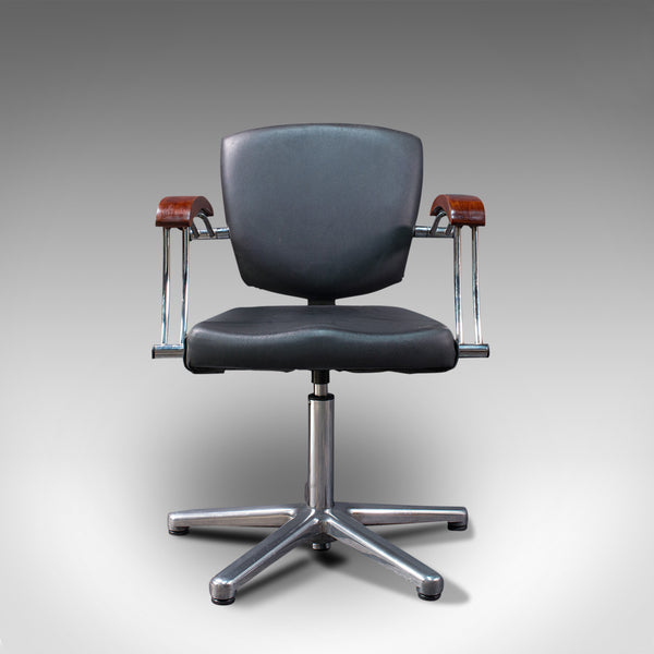 Vintage Desk Chair, English, Industrial, Beech, Office Seat, Late 20th, C.1980