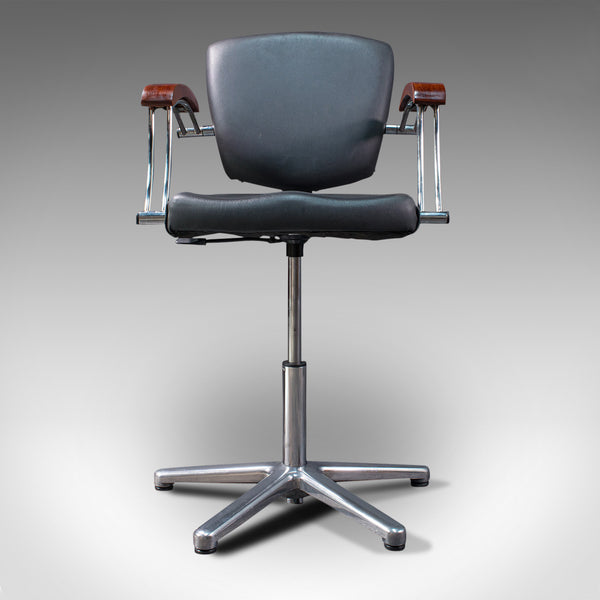 Vintage Desk Chair, English, Industrial, Beech, Office Seat, Late 20th, C.1980