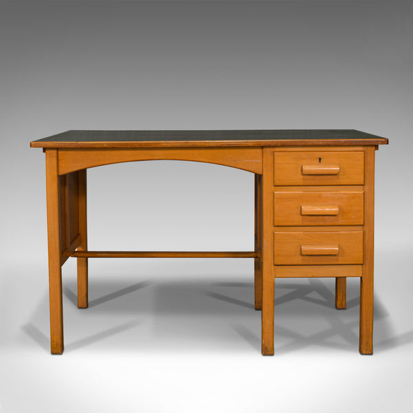 Vintage Clerk's Desk, English, Oak, Writing, Study Table, Mid 20th Century, 1960