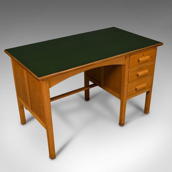 Vintage Clerk's Desk, English, Oak, Writing, Study Table, Mid 20th Century, 1960