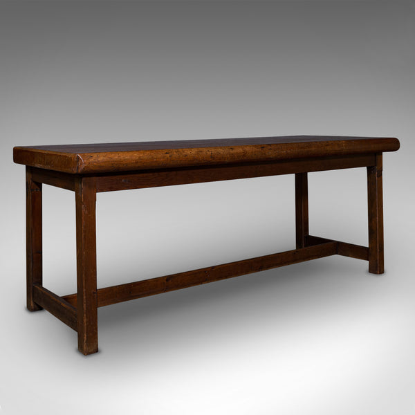 Antique Leather Cutter's Bench, Italian, Console, Side Table, Victorian, C.1900