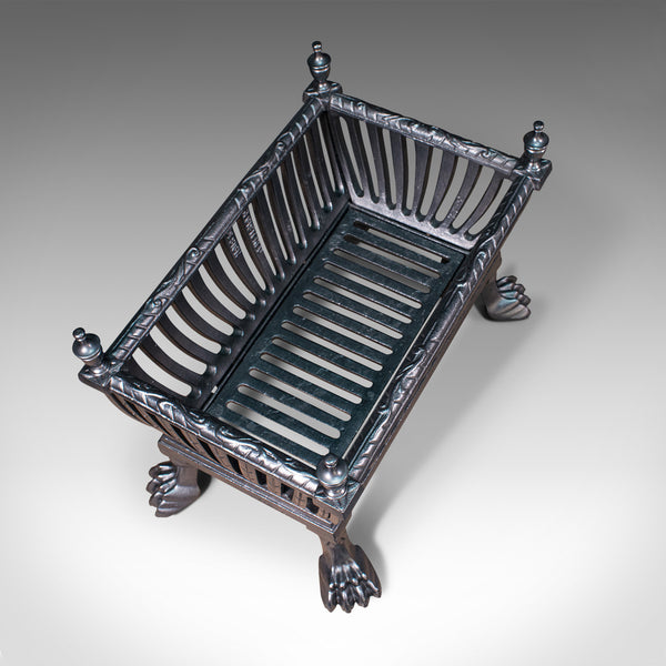 Antique Fire Grate, English, Cast Iron, Fireside Basket, Fireplace, Edwardian