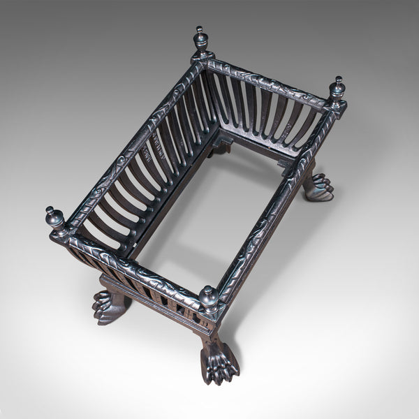 Antique Fire Grate, English, Cast Iron, Fireside Basket, Fireplace, Edwardian