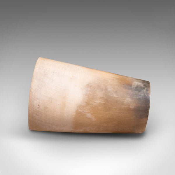 Pair Of Antique Scrimshaw Cups, Welsh, Ram's Horn, Carved Tumbler, Victorian