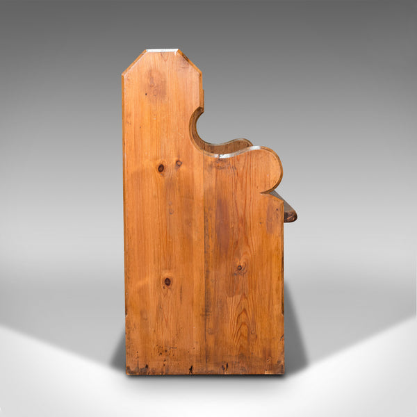 Antique Bench Seat, English, Pine, Pew, Ecclesiastic Taste, Victorian, C.1900