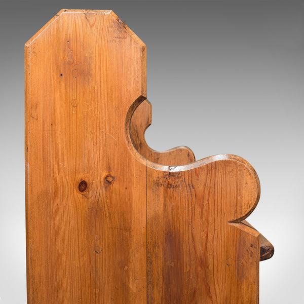 Antique Bench Seat, English, Pine, Pew, Ecclesiastic Taste, Victorian, C.1900