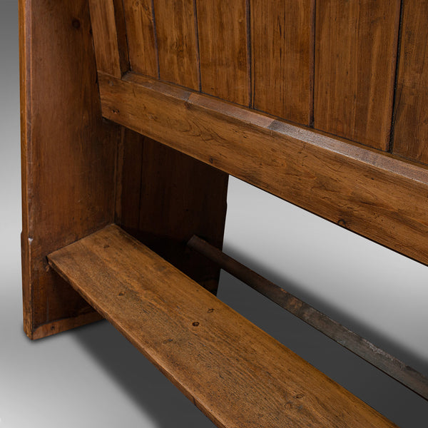 Antique Hallway Bench, English, Pine, Reception, Pew, Ecclesiastic, Victorian