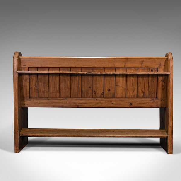 Antique Hallway Bench, English, Pine, Reception, Pew, Ecclesiastic, Victorian