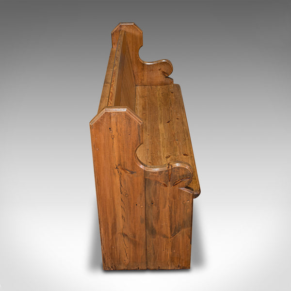 Antique Hallway Bench, English, Pine, Reception, Pew, Ecclesiastic, Victorian