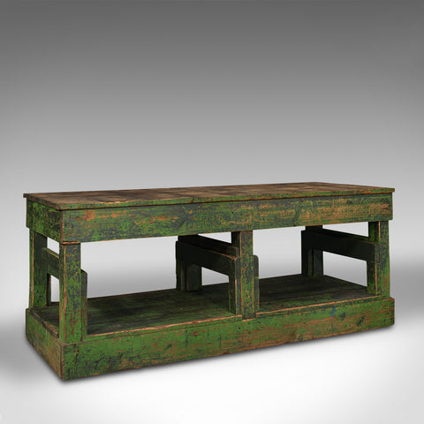 Large Antique Factory Mill Table, English, Pine, Industrial, Victorian, C.1900