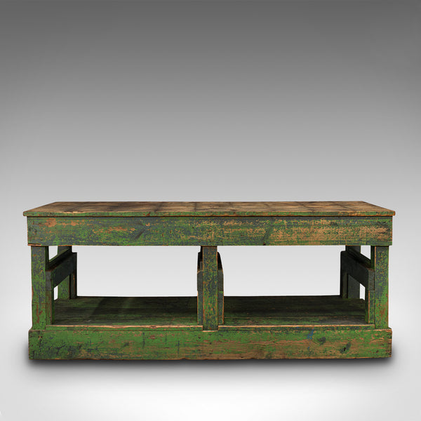 Large Antique Factory Mill Table, English, Pine, Industrial, Victorian, C.1900