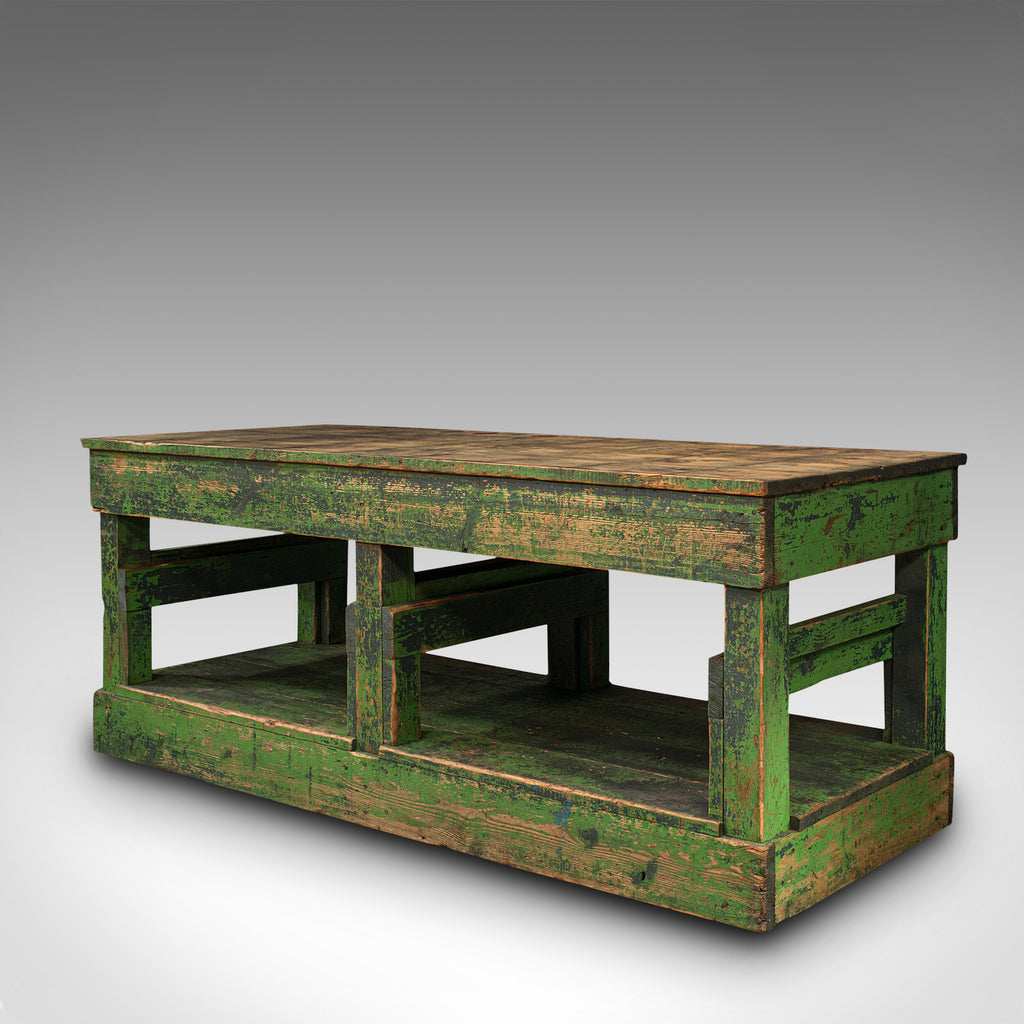 Large Antique Factory Mill Table, English, Pine, Industrial, Victorian ...