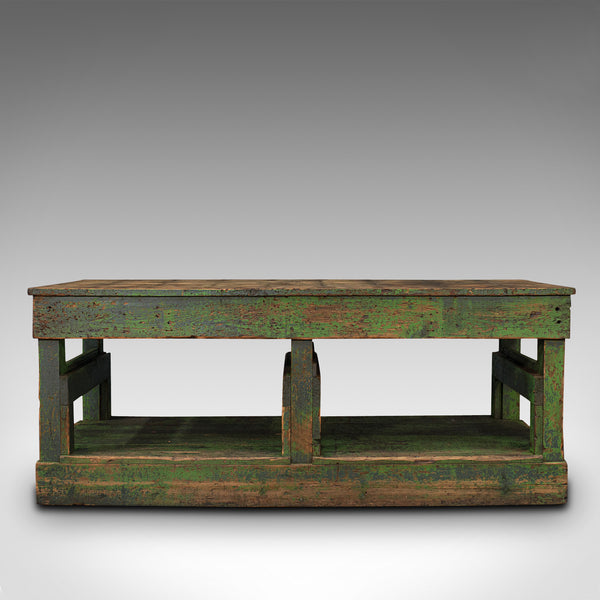 Large Antique Factory Mill Table, English, Pine, Industrial, Victorian, C.1900