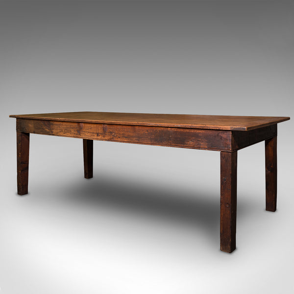 Large, 8 Seat Antique Dining Table, English, Pine, Country Kitchen, Victorian