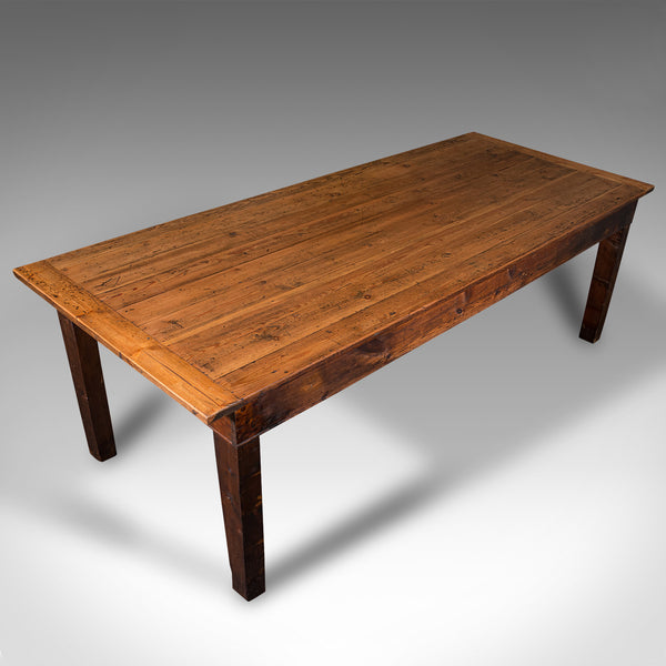 Large, 8 Seat Antique Dining Table, English, Pine, Country Kitchen, Victorian