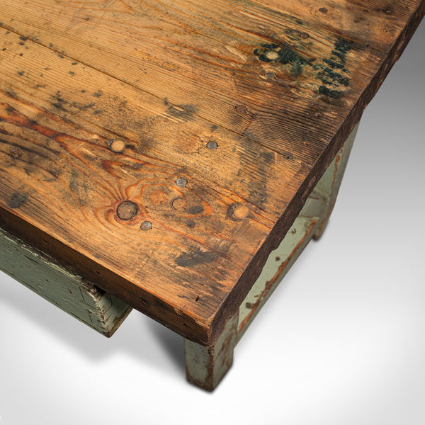 Large Antique Silversmith's Table, English, Pine, Industrial, Bench, Victorian