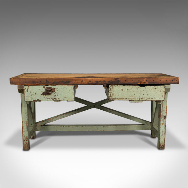 Large Antique Silversmith's Table, English, Pine, Industrial, Bench, Victorian