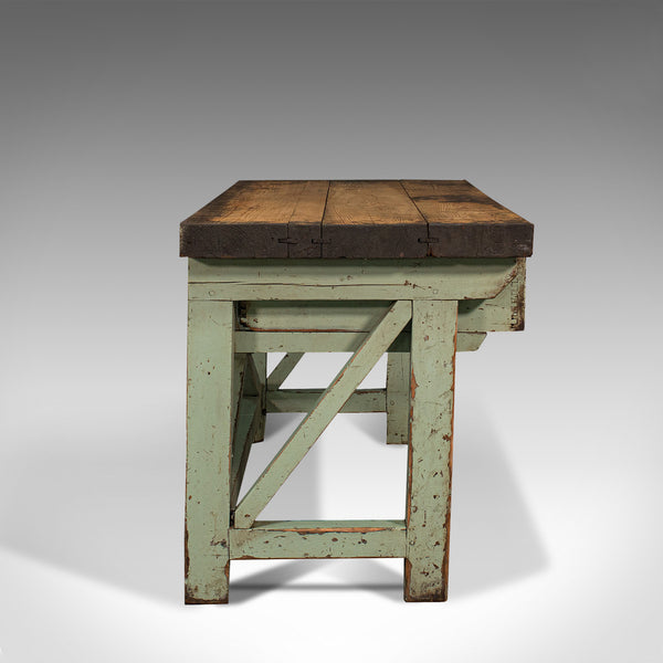 Large Antique Silversmith's Table, English, Pine, Industrial, Bench, Victorian