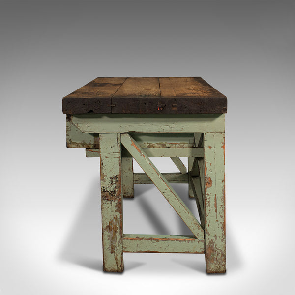 Large Antique Silversmith's Table, English, Pine, Industrial, Bench, Victorian
