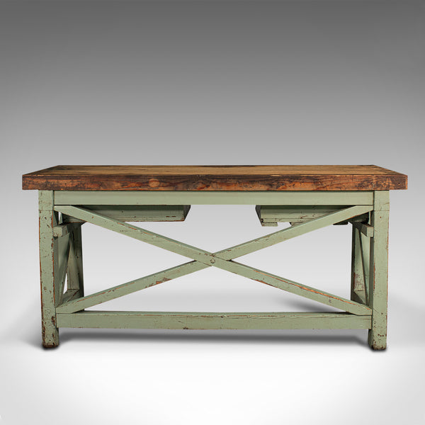 Large Antique Silversmith's Table, English, Pine, Industrial, Bench, Victorian