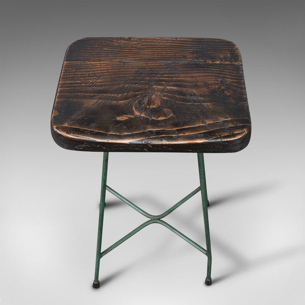 Vintage Munitions Factory Stool, English, Pine, Industrial Taste, Lab Seat, 1940
