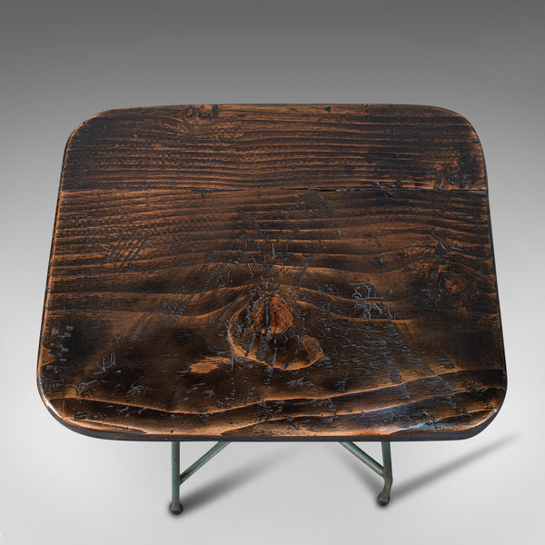 Vintage Munitions Factory Stool, English, Pine, Industrial Taste, Lab Seat, 1940