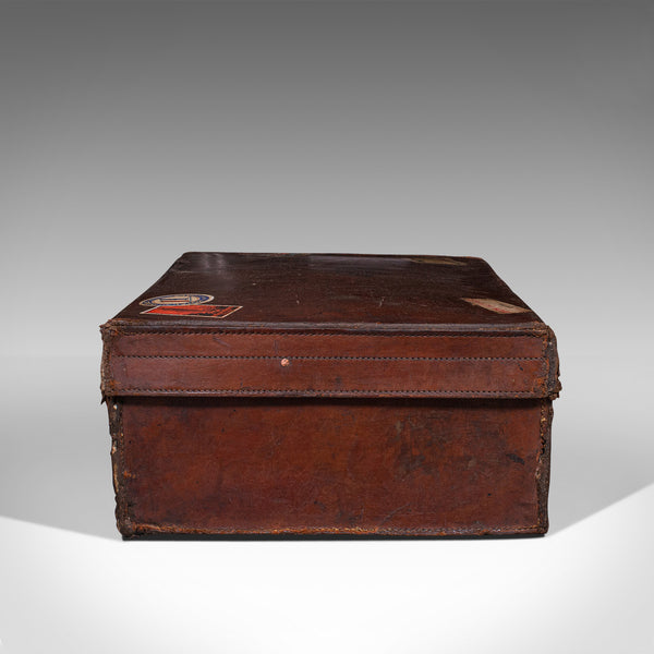 Antique Gentleman's Suitcase, English, Leather, Case, Travel, Edwardian, C.1910