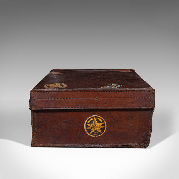 Antique Gentleman's Suitcase, English, Leather, Case, Travel, Edwardian, C.1910