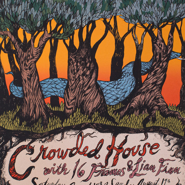Decorative Concert Screenprint, Crowded House, American, Art Poster, Signed