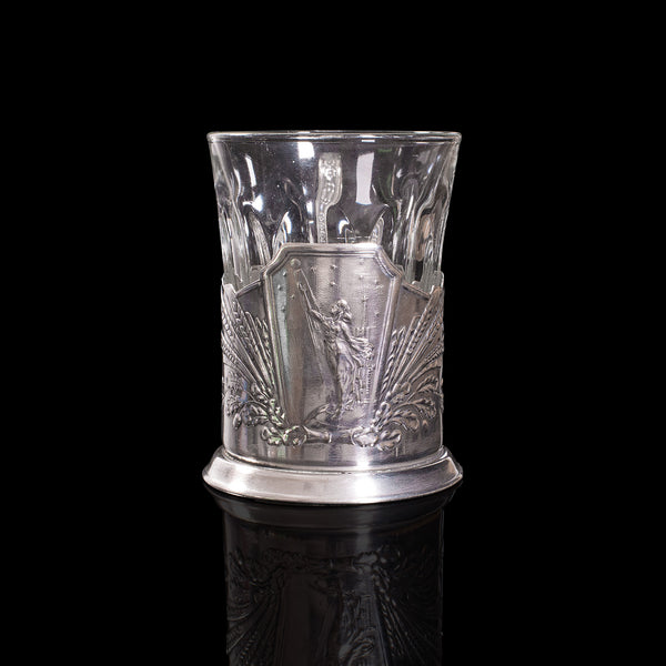 Pair Of, Vintage Podstakannik Cups, Russian, Silver Plate, USSR, Sputnik, 1950