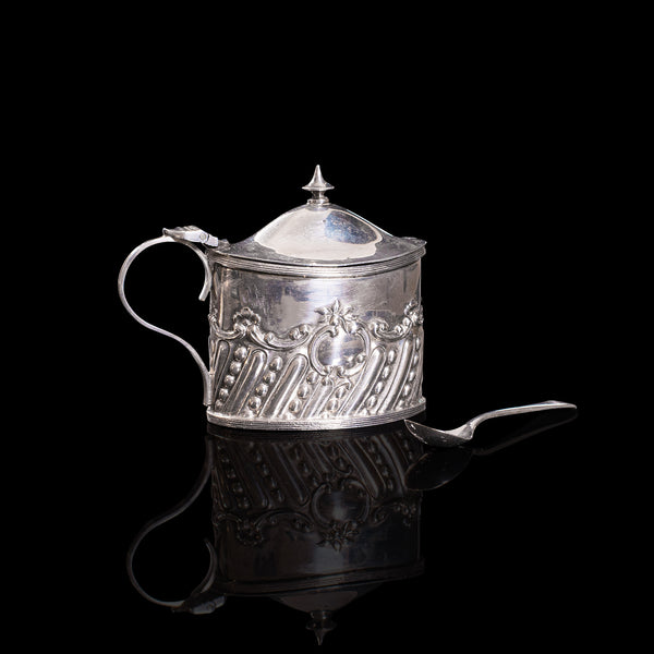 Antique Decorative Condiment Set, English, Silver, Hallmarked, Edwardian, 1909