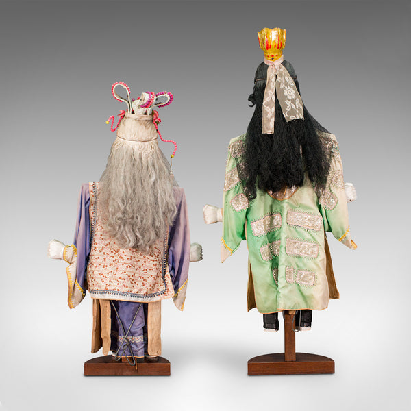 Large Pair Of Vintage Opera Puppets, Oriental, Figure, Mid 20th Century, C.1950