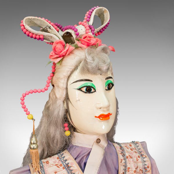 Large Pair Of Vintage Opera Puppets, Oriental, Figure, Mid 20th Century, C.1950