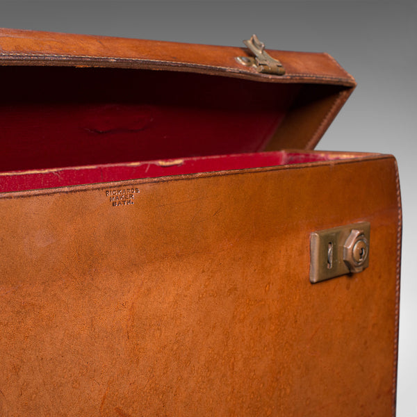 Antique Folio Case, English, Leather, Record Producer's Attache Briefcase, 1920