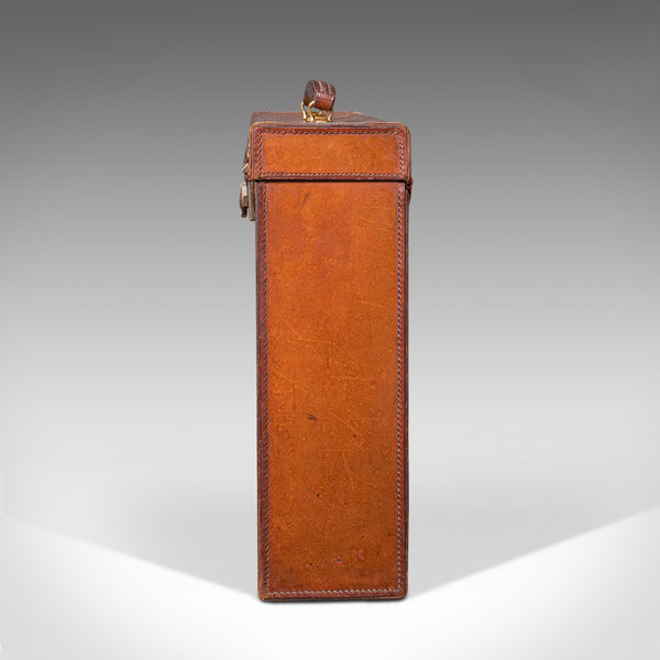 Antique Folio Case, English, Leather, Record Producer's Attache Briefcase, 1920