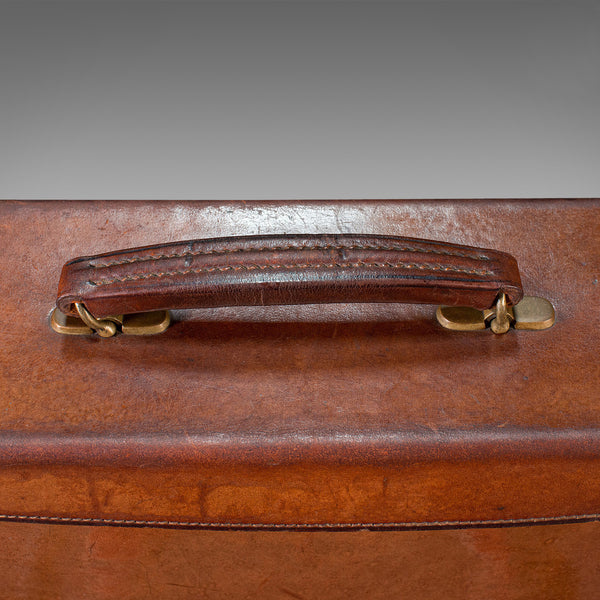 Antique Folio Case, English, Leather, Record Producer's Attache Briefcase, 1920