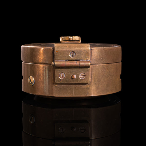 Vintage Cased Compass, English, Copper, Bronze, Maritime, Navigation Instrument