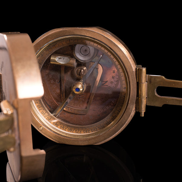 Vintage Cased Compass, English, Copper, Bronze, Maritime, Navigation Instrument