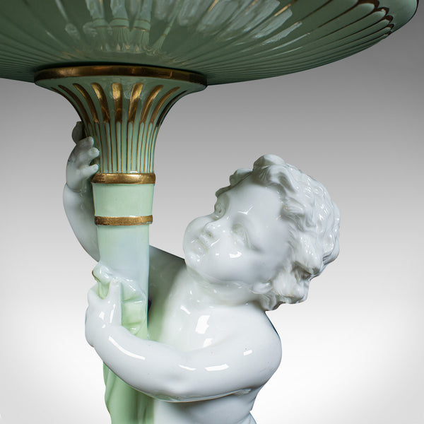 Antique Cherub Compote Dish, English, Decorative Putti, Grape Bowl, Victorian