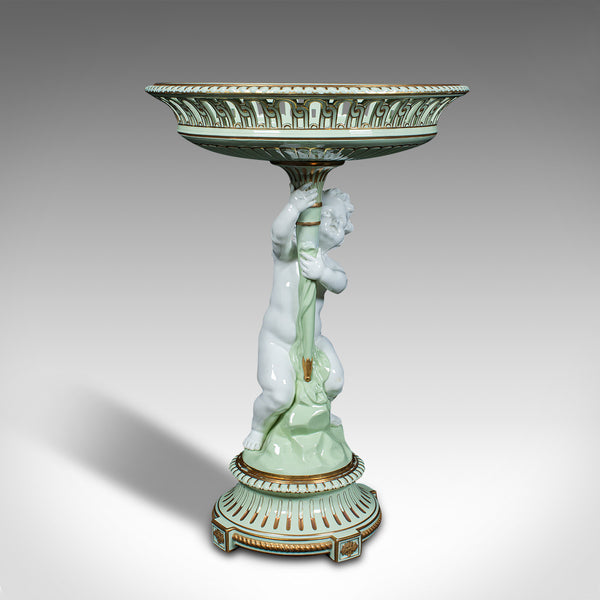 Antique Cherub Compote Dish, English, Decorative Putti, Grape Bowl, Victorian