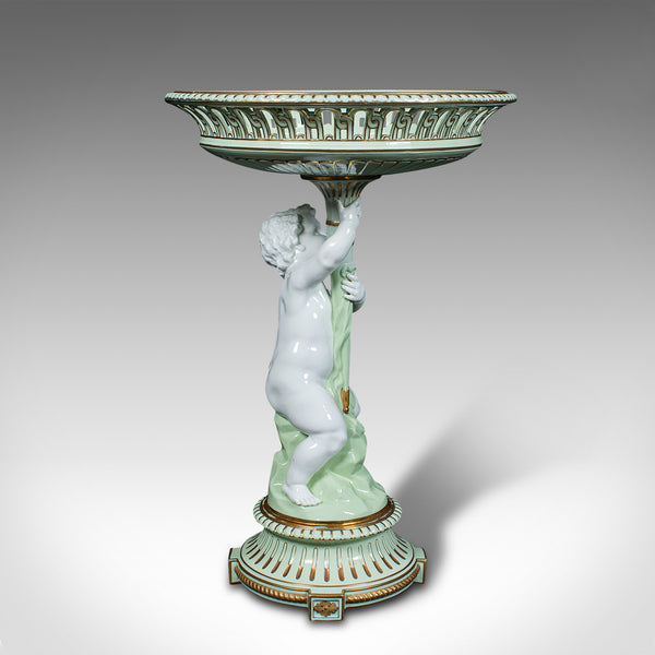 Antique Cherub Compote Dish, English, Decorative Putti, Grape Bowl, Victorian