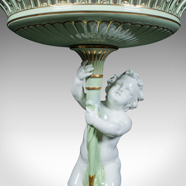 Antique Cherub Compote Dish, English, Decorative Putti, Grape Bowl, Victorian