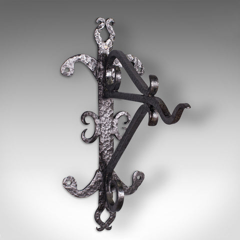 Antique Heavy Wall Bracket, English, Hand Beaten, Wrought Iron, Georgian, C.1800