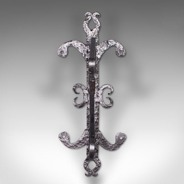 Antique Heavy Wall Bracket, English, Hand Beaten, Wrought Iron, Georgian, C.1800