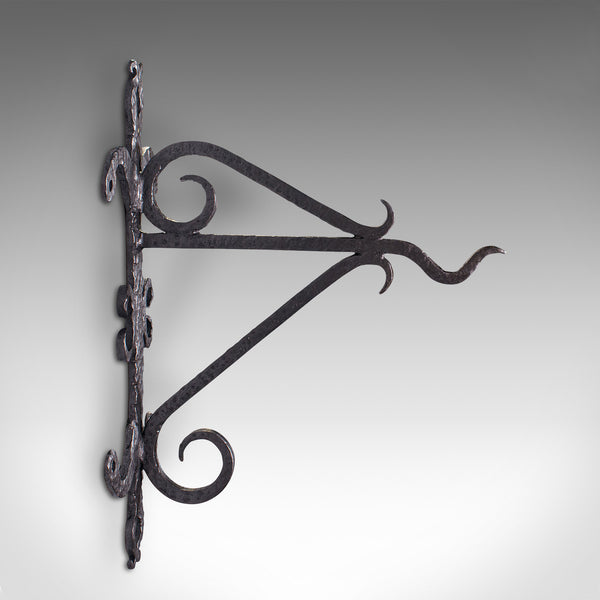 Antique Heavy Wall Bracket, English, Hand Beaten, Wrought Iron, Georgian, C.1800